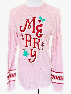 NWT! NEW! JADELYNN BROOKE MERRY CHRISTMAS CANDY CANE HOLIDAY TEE T-SHIRT SIZE XS